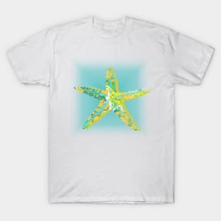 Starfish Marbled Paper Collage T-Shirt